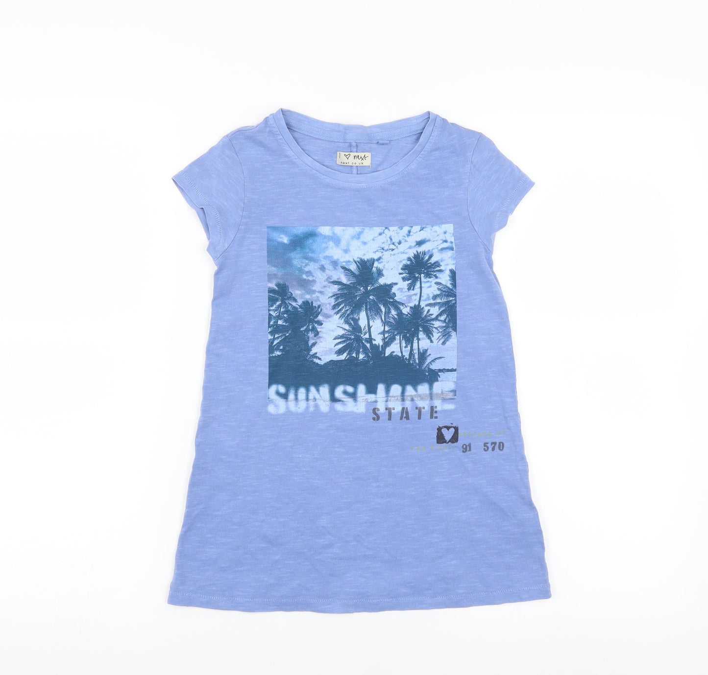 NEXT Girls Blue   T-Shirt Dress  Size 7 Years  - sunshine state