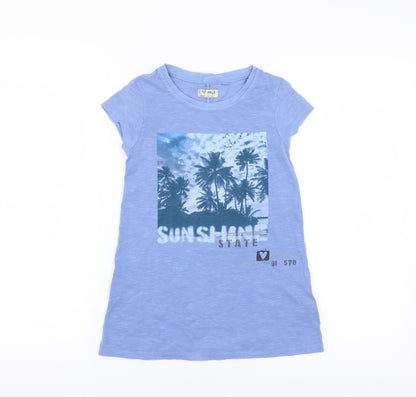 NEXT Girls Blue   T-Shirt Dress  Size 7 Years  - sunshine state