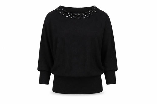 Wallis Womens Black   Pullover Jumper Size S  - cold shoudler