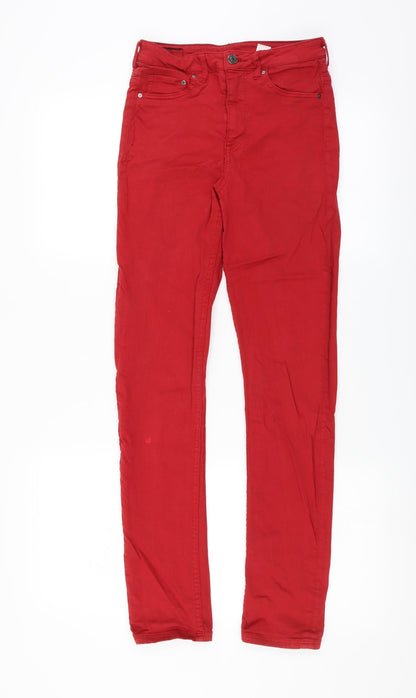 Womens UK Size 27 in H&M Extra-Slim Fit Skinny Red Jeans