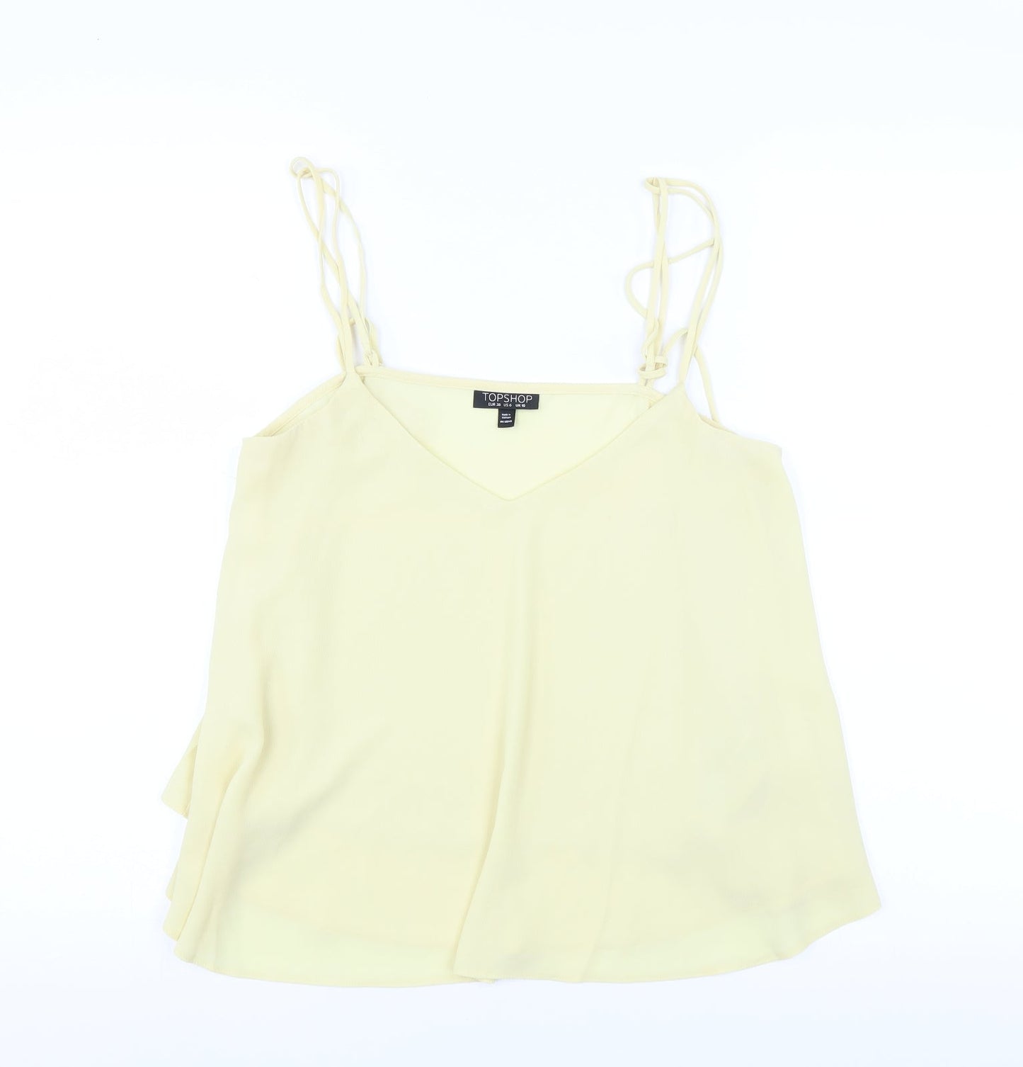 Womens UK Size 10 Topshop Yellow Camisole Blouse