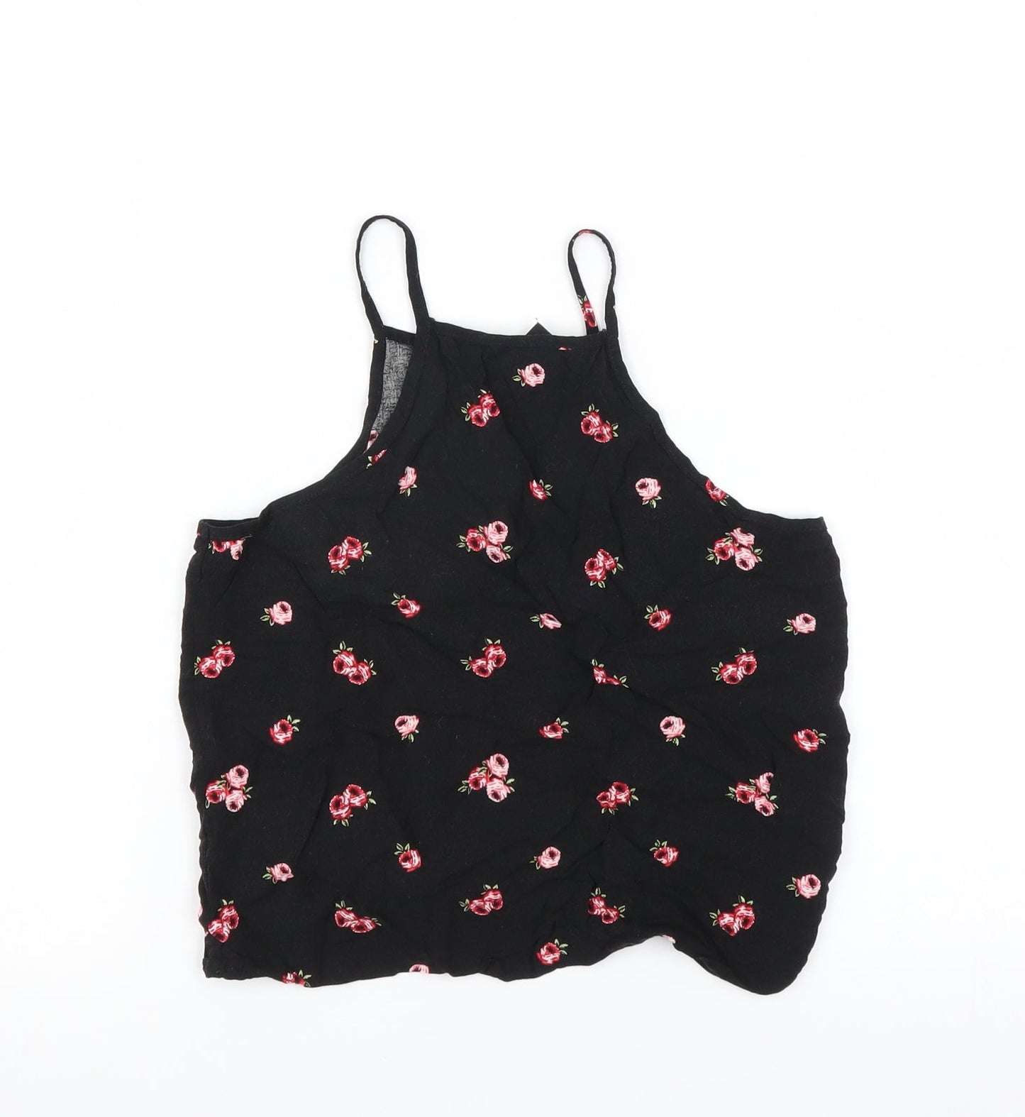 New Look Girls Black Floral  Basic Blouse Size 10 Years