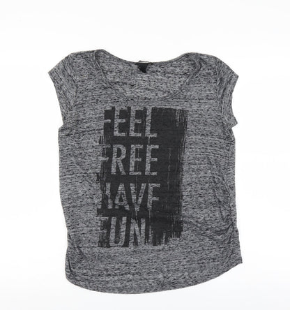 Womens UK Size M H&M Grey Basic T-Shirt