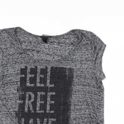Womens UK Size M H&M Grey Basic T-Shirt