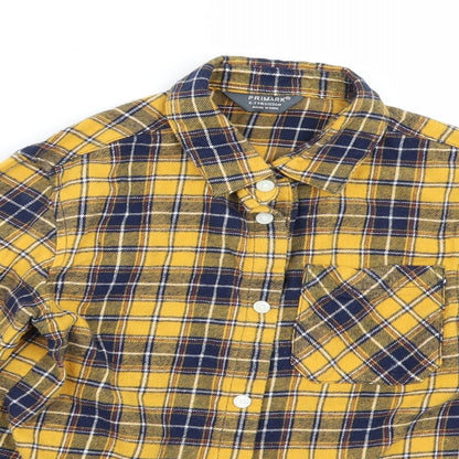 Primark Boys Yellow Check  Basic Button-Up Size 6-7 Years