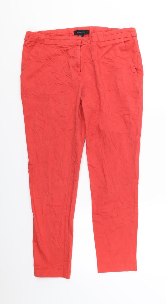 Atmosphere Womens Red   Cropped Trousers Size 10 L25 in