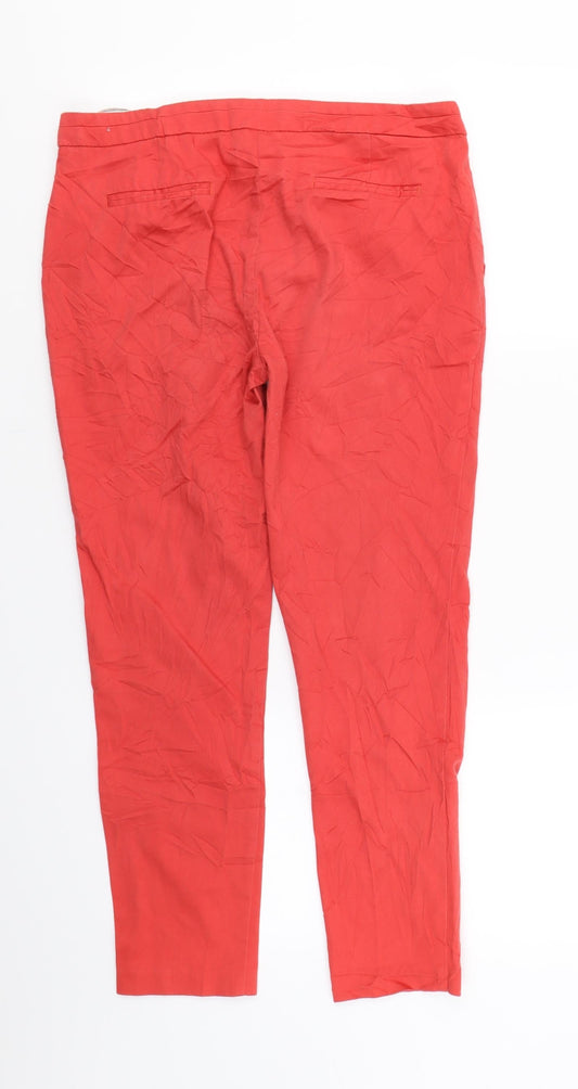 Atmosphere Womens Red   Cropped Trousers Size 10 L25 in