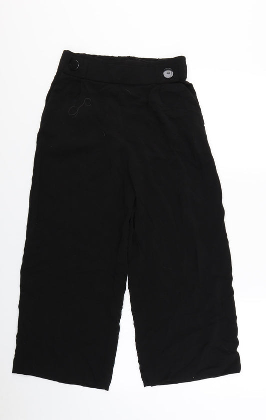Womens UK Size S Zara Regular Fit Bloomer Black Trousers