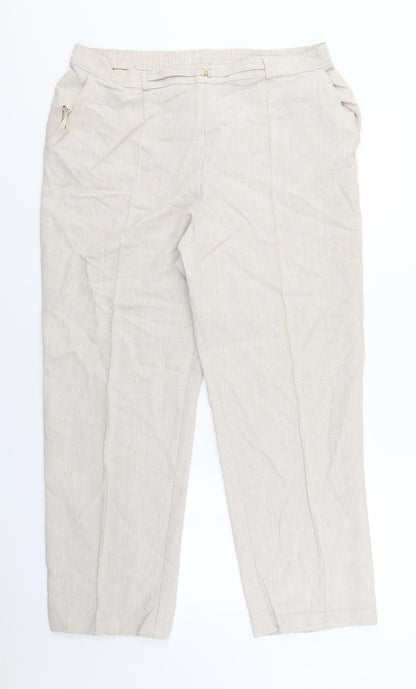 Womens UK Size 16 Marks and Spencer Regular Fit  Beige Trousers