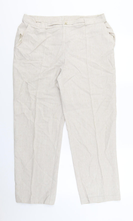 Womens UK Size 16 Marks and Spencer Regular Fit  Beige Trousers