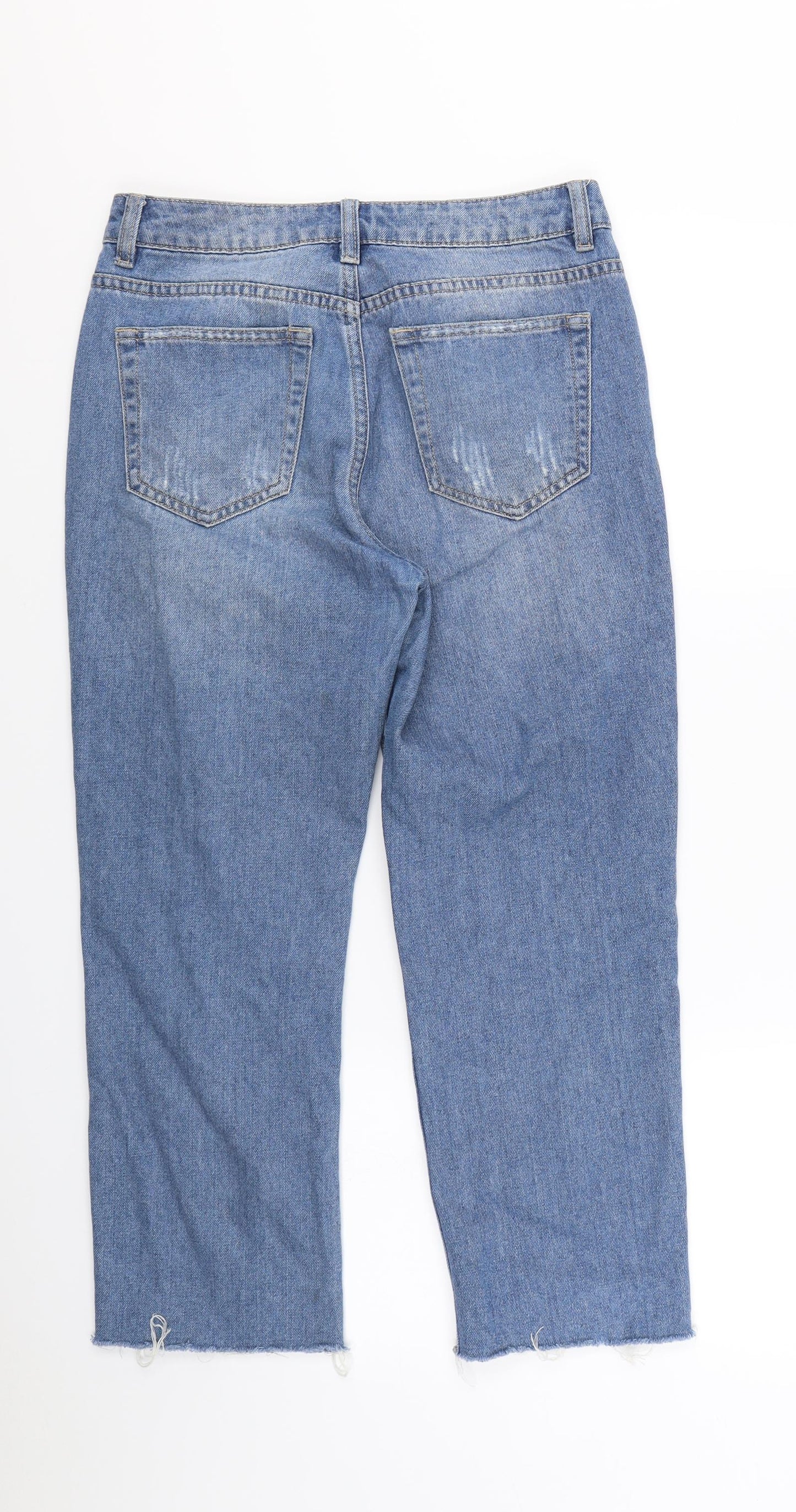 PUELLA Womens Blue  Denim Straight Jeans Size 10 L24 in - Slogan