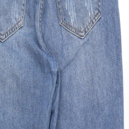 PUELLA Womens Blue  Denim Straight Jeans Size 10 L24 in - Slogan