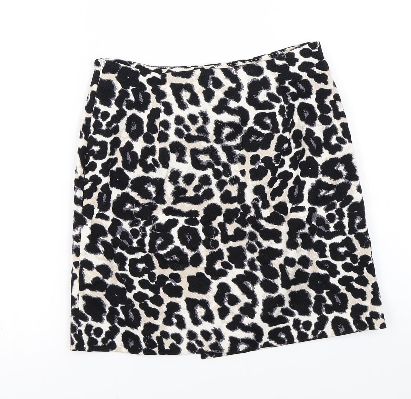 New Look Womens Beige Animal Print  A-Line Skirt Size 4