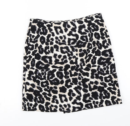 New Look Womens Beige Animal Print  A-Line Skirt Size 4