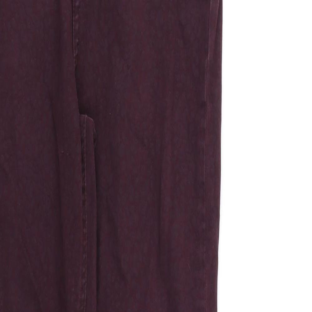 F&F Womens Purple Animal Print Denim Skinny Jeans Size 6 L28 in