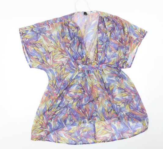 Divided by H&M Womens Multicoloured Floral Chiffon Basic Blouse Size 10  - Kaftan