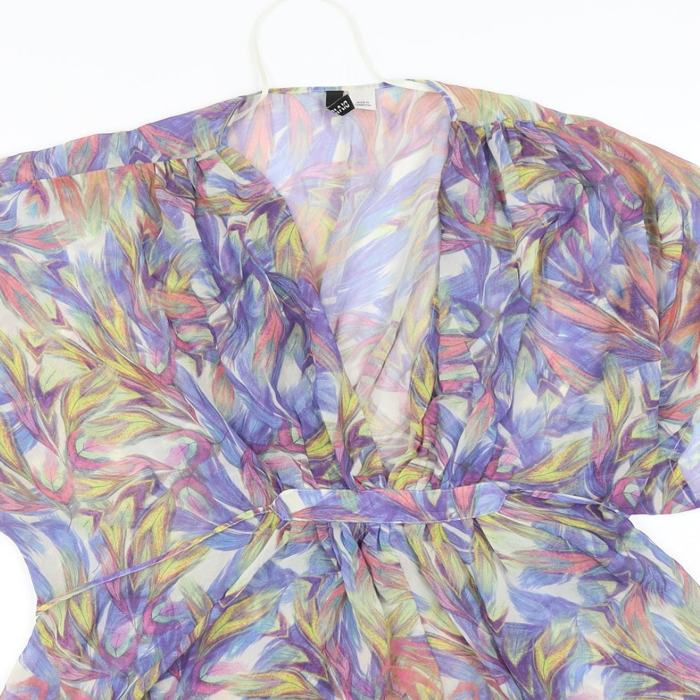 Divided by H&M Womens Multicoloured Floral Chiffon Basic Blouse Size 10  - Kaftan
