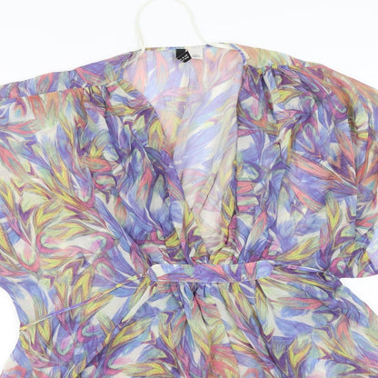 Divided by H&M Womens Multicoloured Floral Chiffon Basic Blouse Size 10  - Kaftan