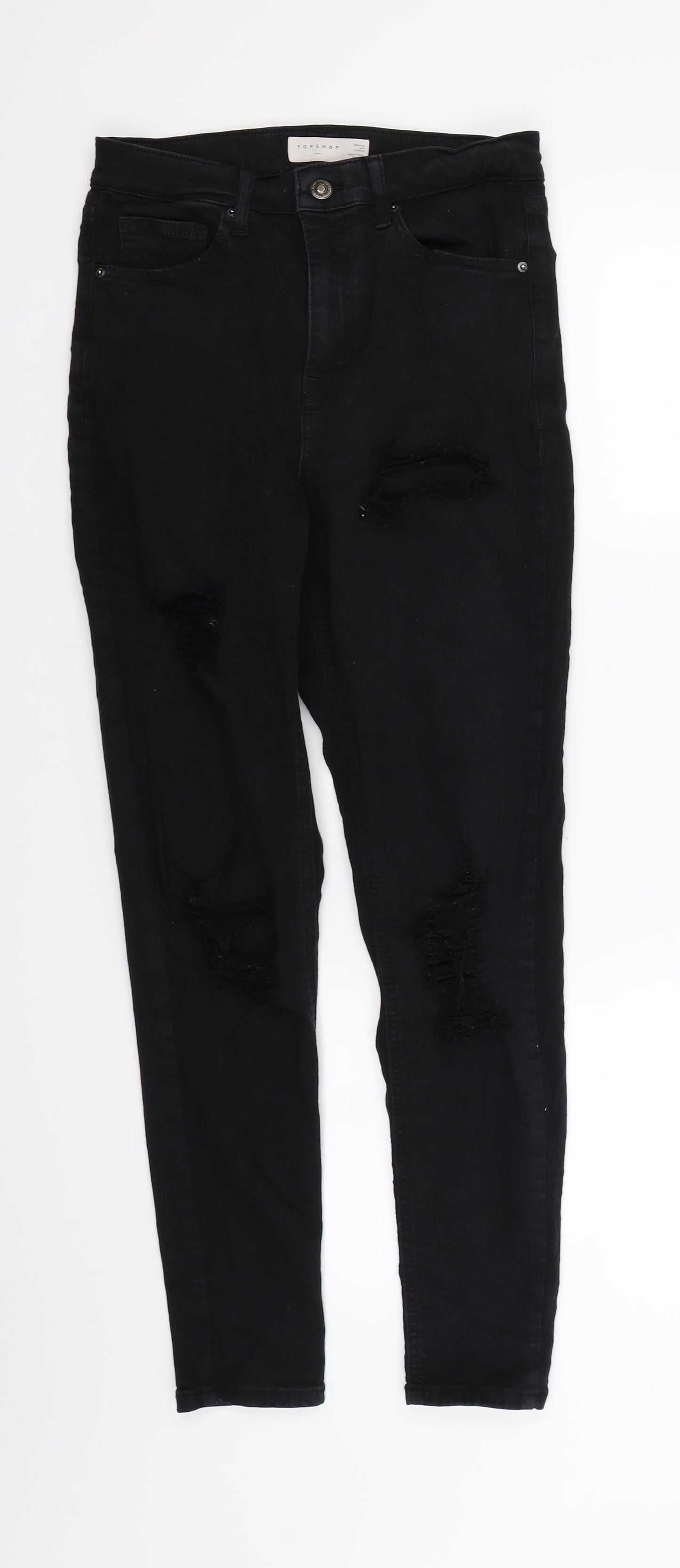 Topshop Womens Black  Denim Skinny Jeans Size 28 in L32 in