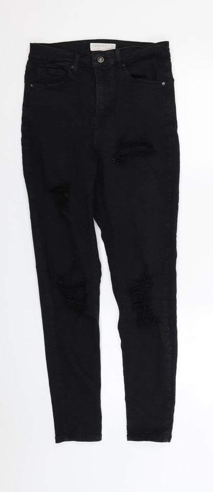 Topshop Womens Black  Denim Skinny Jeans Size 28 in L32 in