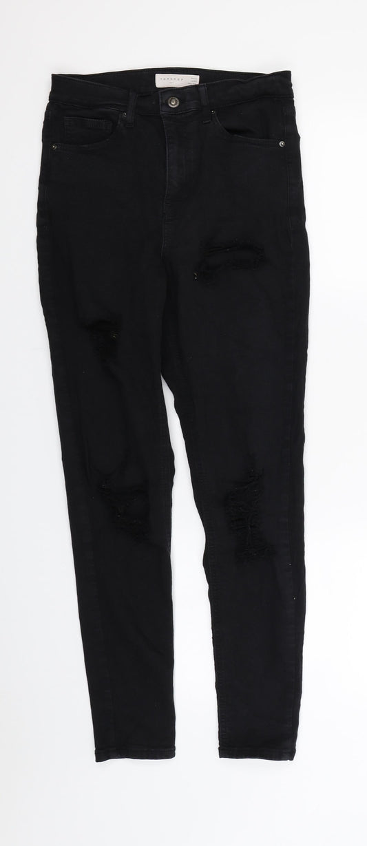 Topshop Womens Black  Denim Skinny Jeans Size 28 in L32 in
