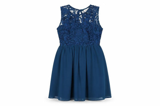 Front view of evie women’s blue fit & flare, size UK 10