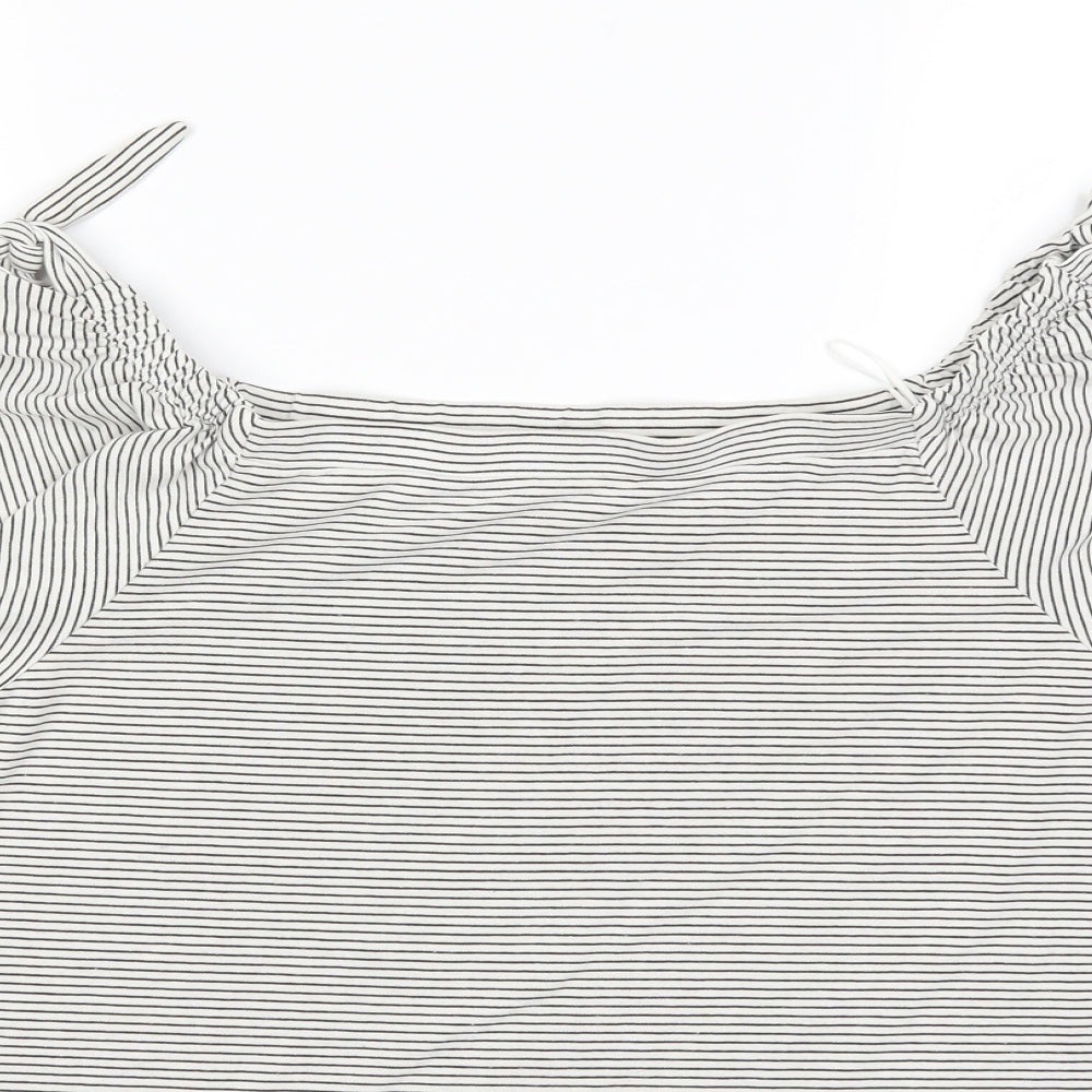 F&F Womens Black Striped  Basic T-Shirt Size 16