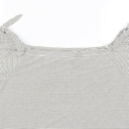 F&F Womens Black Striped  Basic T-Shirt Size 16