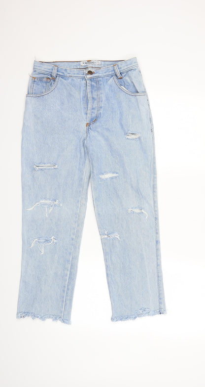 ahdeny Womens Blue  Denim Mom Jeans Size 28 in L29 in
