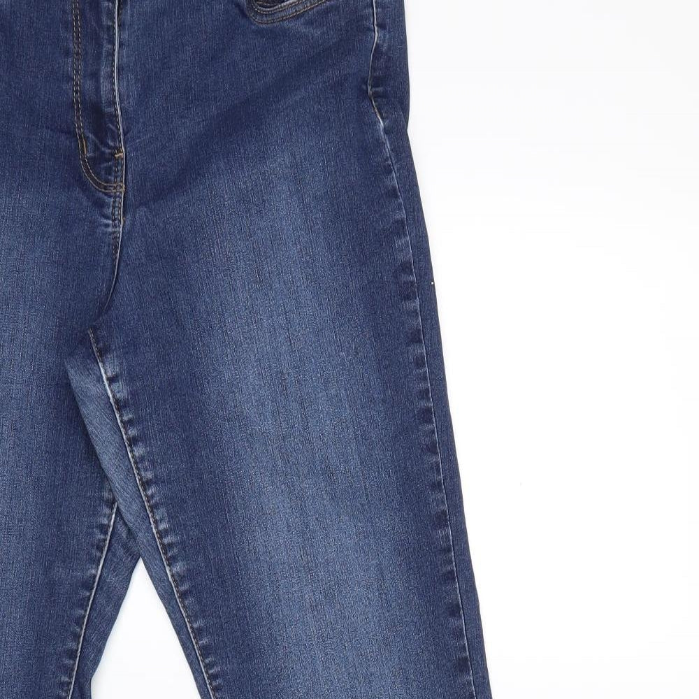 Preworn Womens Blue  Denim Straight Jeans Size 12 L26 in