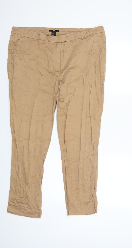 Womens UK Size 16 H&M Regular Fit  Brown Trousers
