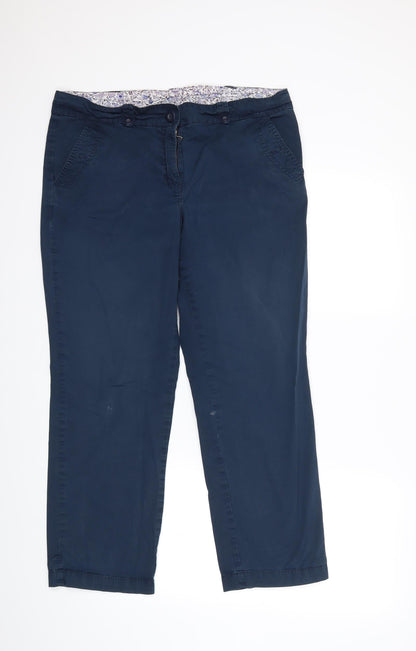 Womens UK Size 14 Debenhams Regular Fit  Blue Trousers