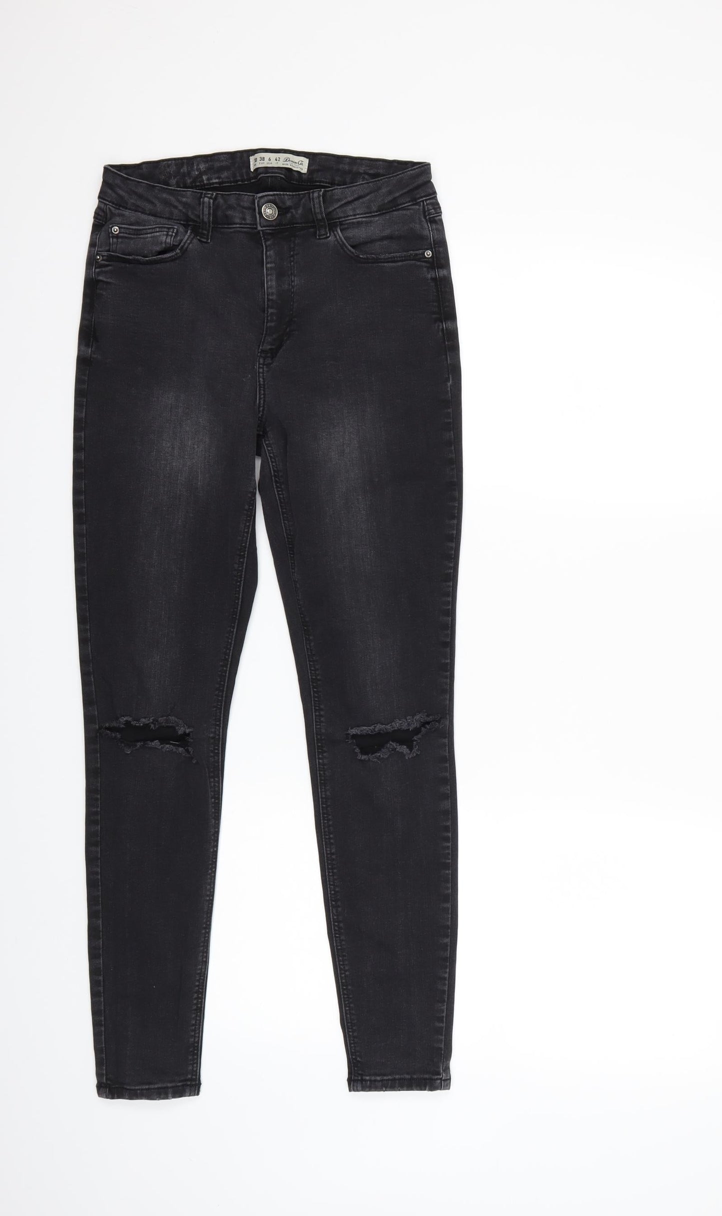 Denim & Co. Womens Black  Denim Skinny Jeans Size 10 L28 in