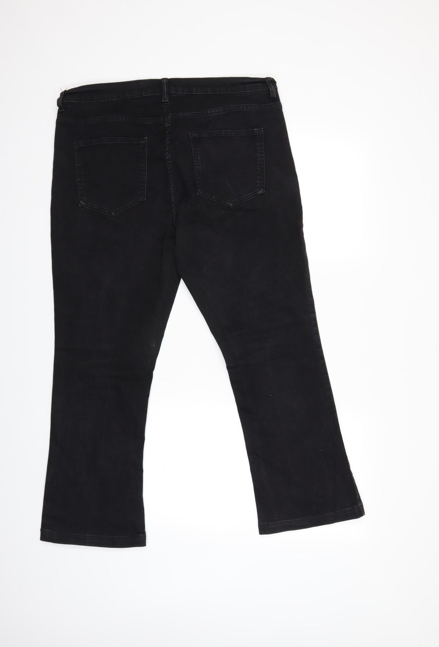 Womens UK Size 14 Preworn Regular Fit Bootcut Black Jeans