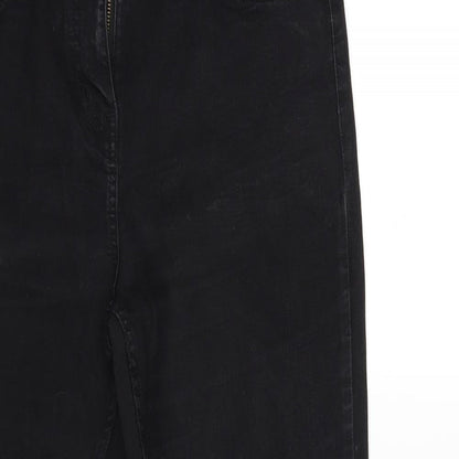 Womens UK Size 14 Preworn Regular Fit Bootcut Black Jeans
