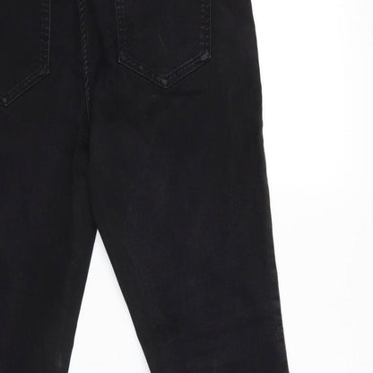 Womens UK Size 14 Preworn Regular Fit Bootcut Black Jeans