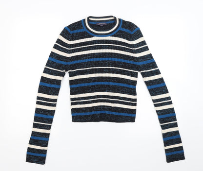 Limited Edition Womens Blue Striped Knit Pullover Jumper Size 14