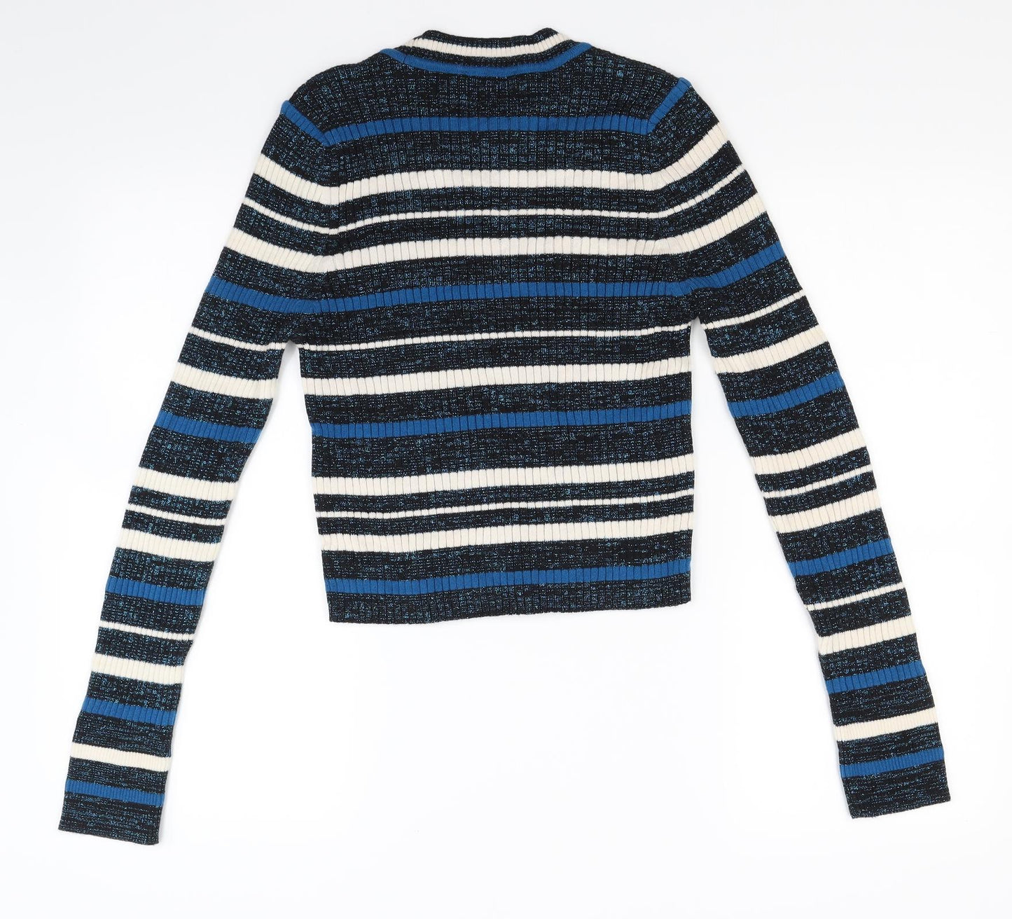 Limited Edition Womens Blue Striped Knit Pullover Jumper Size 14