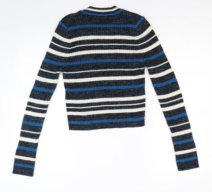 Limited Edition Womens Blue Striped Knit Pullover Jumper Size 14
