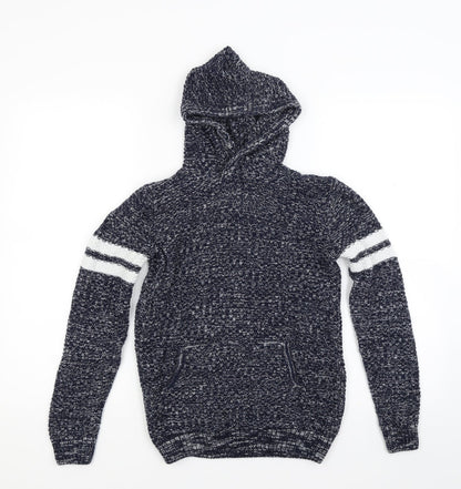 Matalan Boys Blue  Knit Pullover Hoodie Size 12 Years