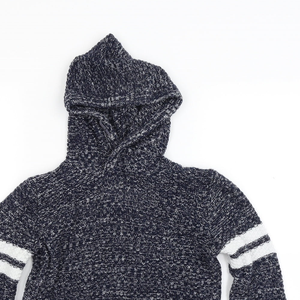 Matalan Boys Blue  Knit Pullover Hoodie Size 12 Years