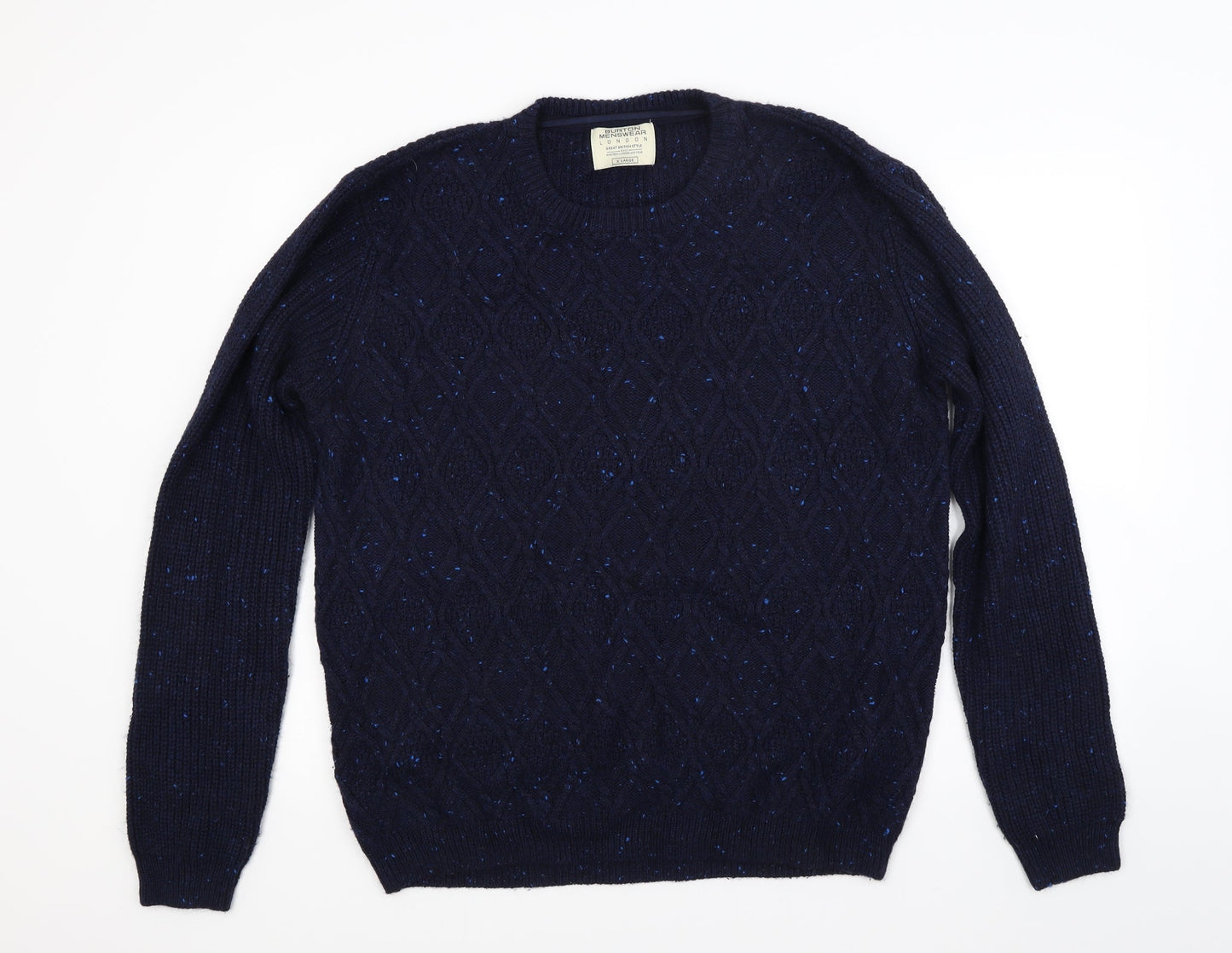 Buton Mens Blue  Knit Pullover Jumper Size XL