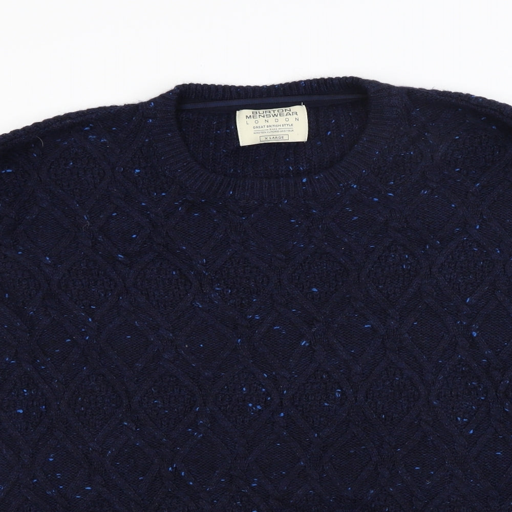 Buton Mens Blue  Knit Pullover Jumper Size XL