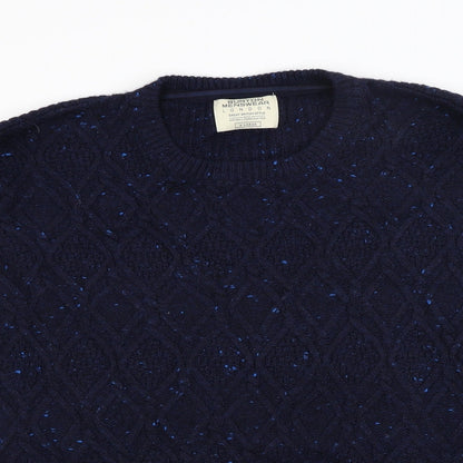Buton Mens Blue  Knit Pullover Jumper Size XL
