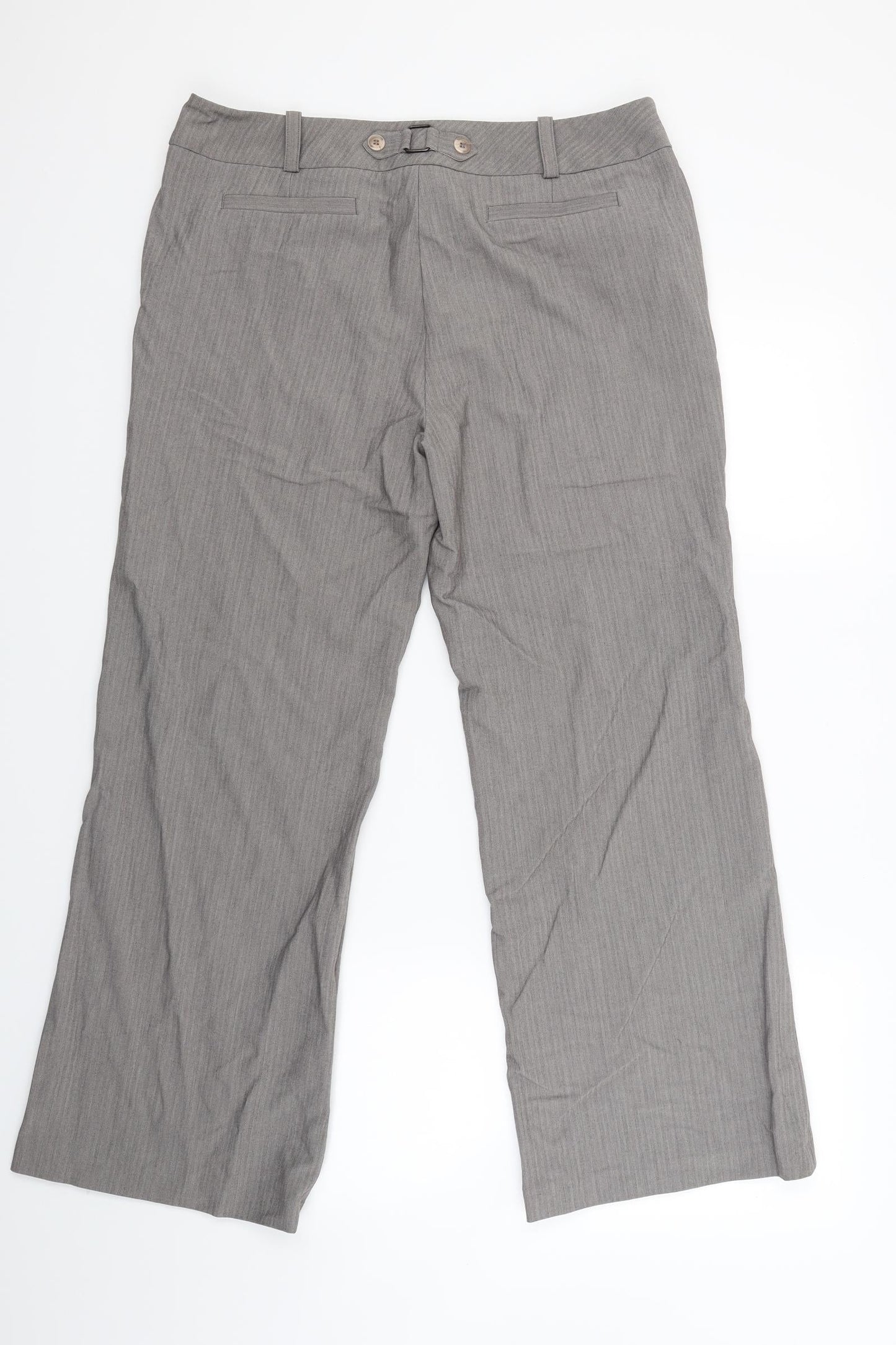 TU Womens Brown Striped  Trousers  Size 14 L28 in