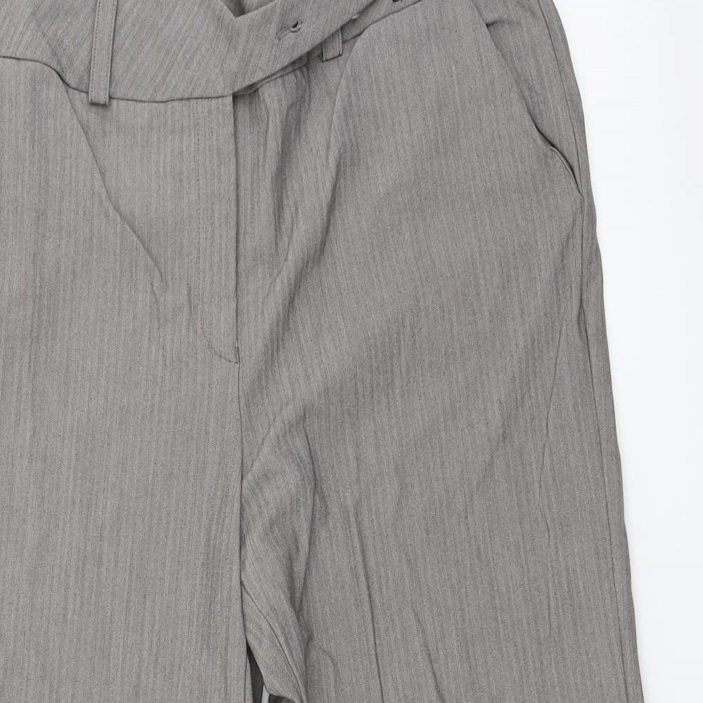 TU Womens Brown Striped  Trousers  Size 14 L28 in