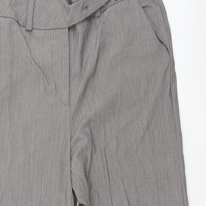 TU Womens Brown Striped  Trousers  Size 14 L28 in