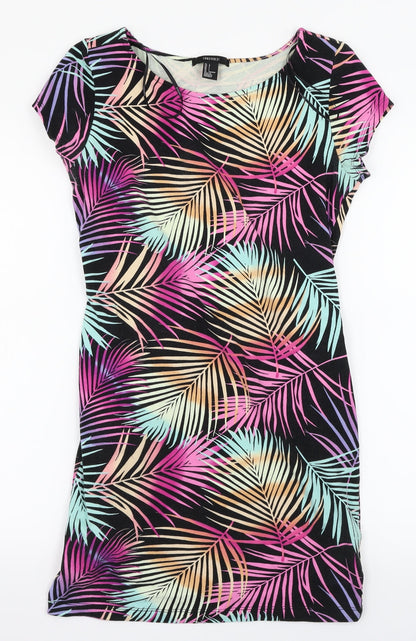 FOREVER 21 Womens Multicoloured Floral  Basic T-Shirt Size L