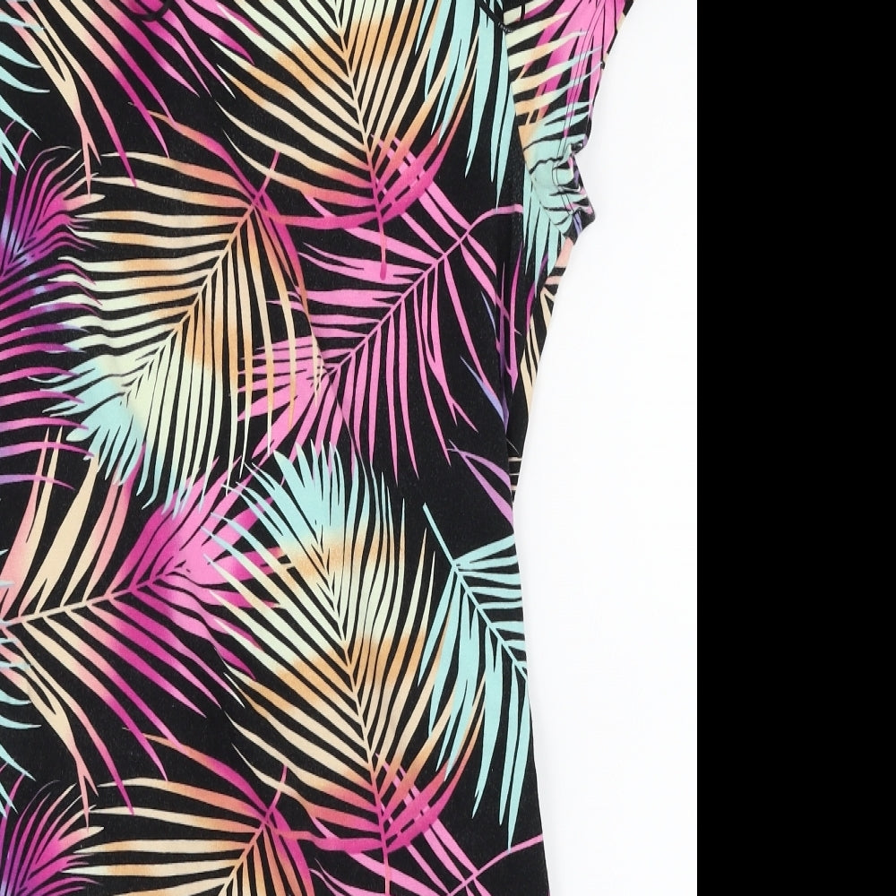 FOREVER 21 Womens Multicoloured Floral  Basic T-Shirt Size L