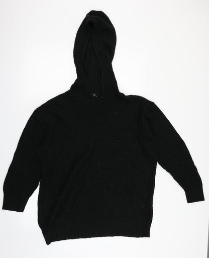 PRETTYLITTLETHING Womens Black   Pullover Hoodie Size M